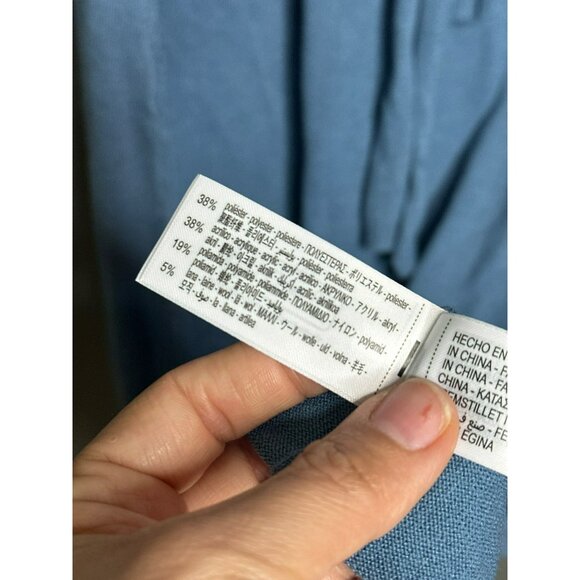 ZARA Wool Blend Wrap Midi Dress Blue Women's Small NWT - Picture 11 of 12